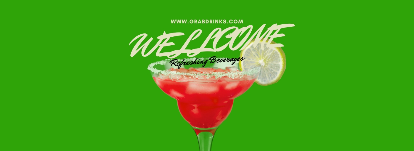 Welcome to GrabDrinks banner with refreshing drinks